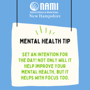 Mental health tip - Set an intention for the day! Not only will it help improve your mental health, but it helps with focus too.
