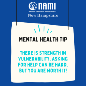 Mental health tip -There is strength in vulnerability. Asking for help can be hard, but you are worth it!