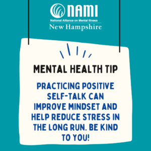 Mental health tip - practicing positive self-talk can improve mindset and help reduce stress in the long run. Be hind to you!