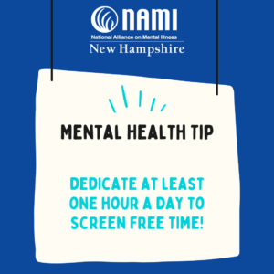 Mental Health Tip - Dedicate at least one hour a day to screen free time!