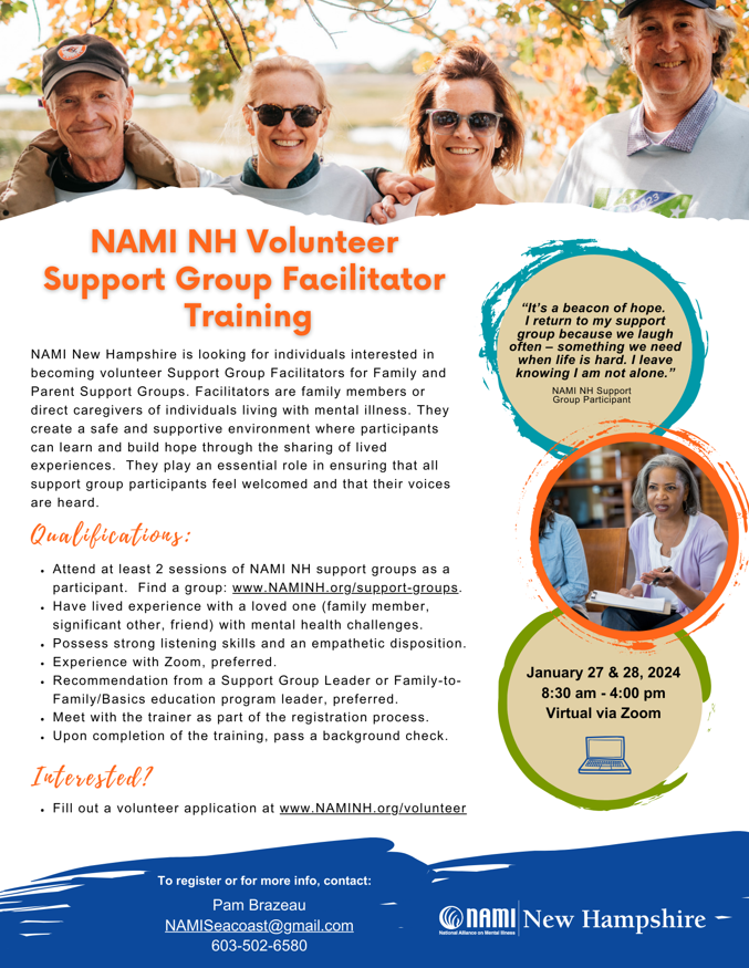 Volunteer Support Group Facilitator Training