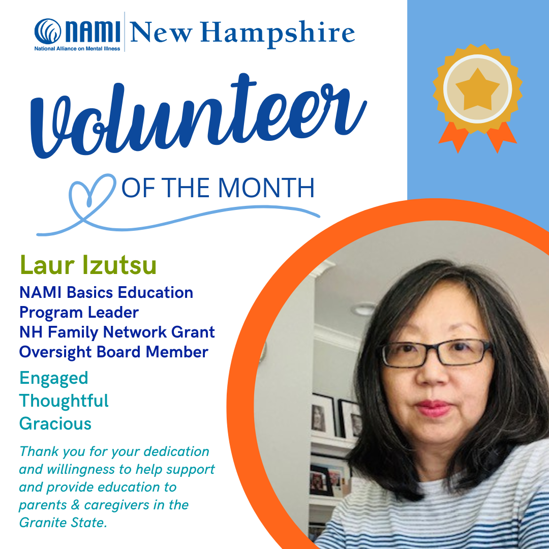 NAMI New Hampshire Volunteer of the Month Laur Izutsu