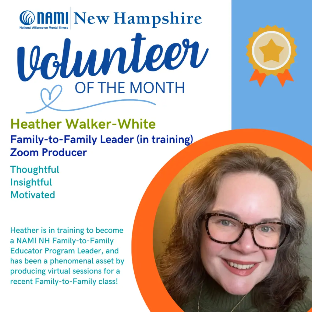 NAMI NH Volunteer of the Month Heather Walker-White