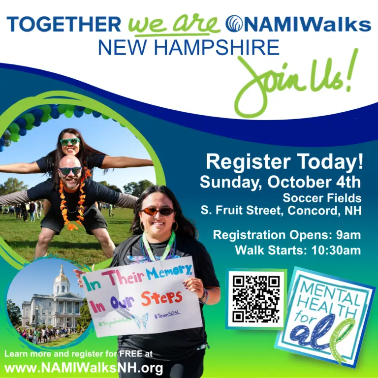 NAMIWalks NH registration is open. Visit www.NAMIWalksNH.org to register.