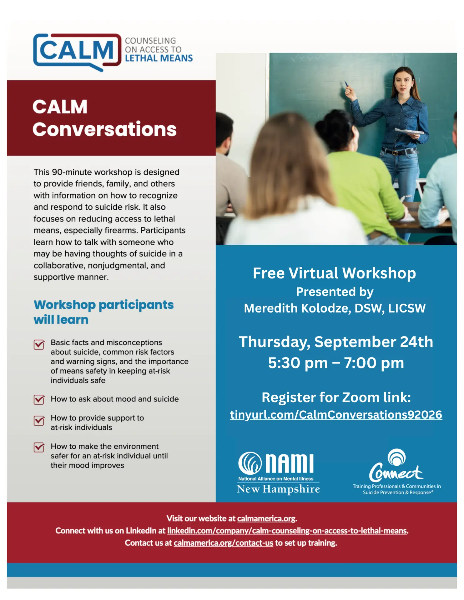 CALM Conversations - Counseling on Access to Lethal Means